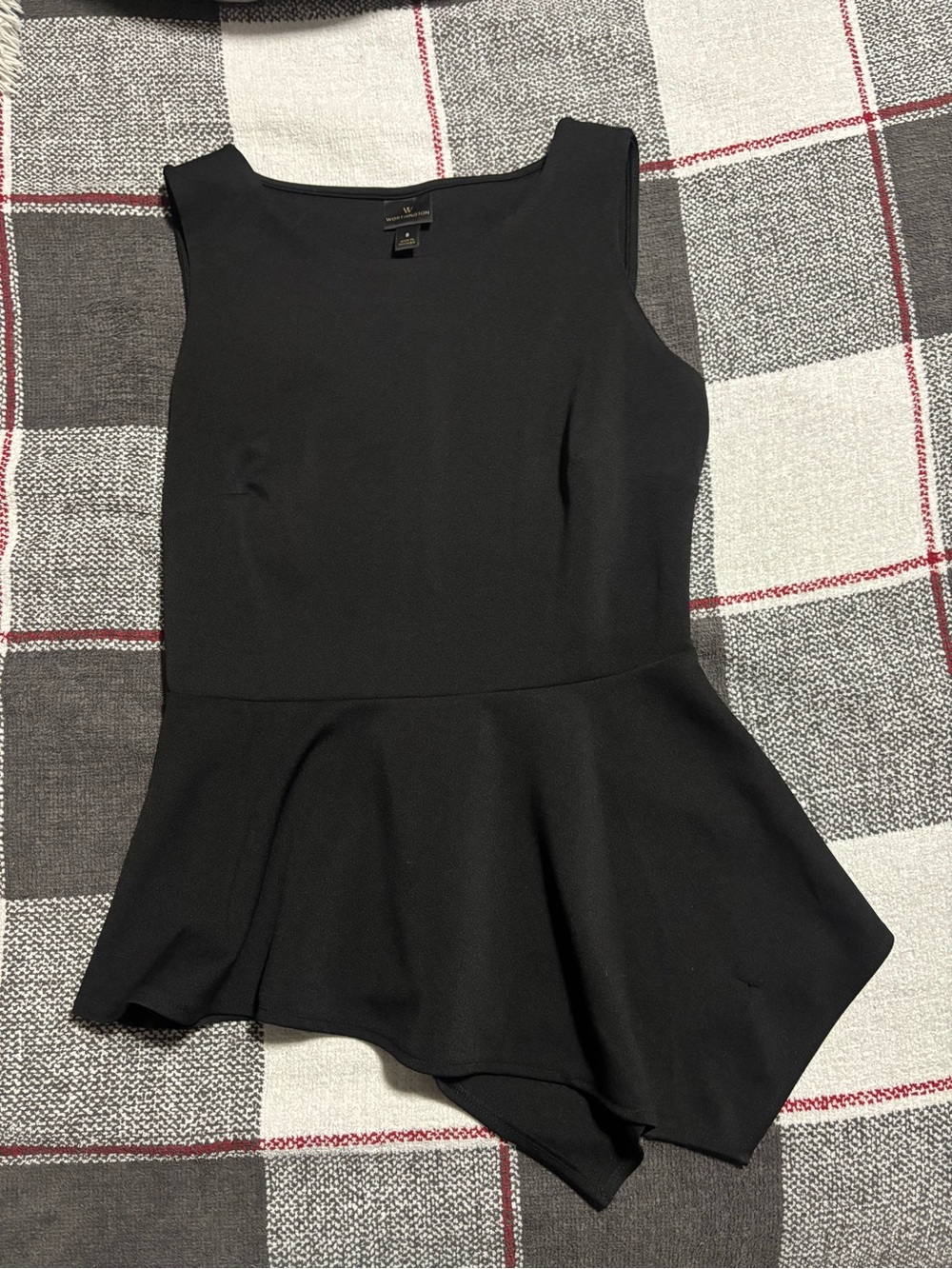 Worthington Black Asymmetrical Peplum Dress